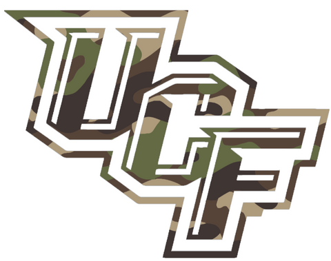 UCF Central Florida Knights Woodland Camo Camouflage Team Logo Premium DieCut Vinyl Decal PICK SIZE
