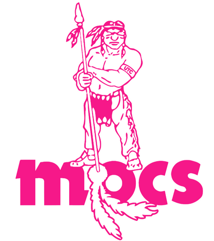 Chattanooga Mocs Hot Pink Retro Throwback Logo Premium DieCut Vinyl Decal PICK SIZE