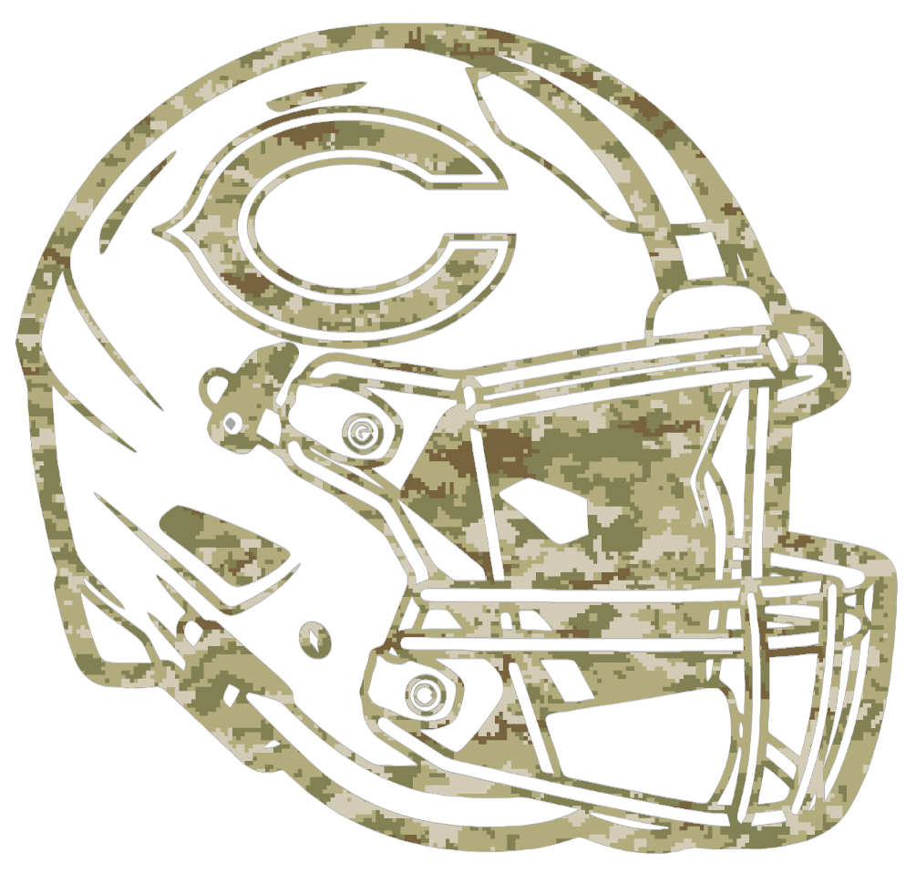 Chicago Bears Football Helmet Salute to Service Camouflage Camo Vinyl Decal PICK SIZE