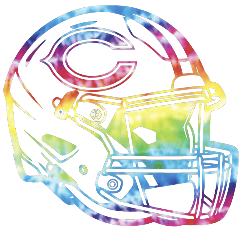 Chicago Bears Crucial Catch Cancer Football Helmet Tie Dye Vinyl Decal PICK SIZE