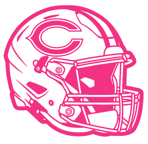Chicago Bears HOT PINK Football Helmet Premium DieCut Vinyl Decal PICK SIZE