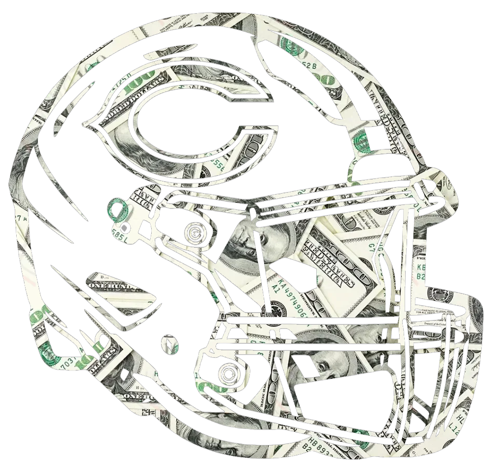 Chicago Bears Football Helmet Money Print Premium DieCut Vinyl Decal PICK SIZE