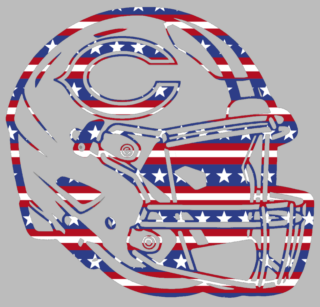 Chicago Bears Football Helmet Stars & Stripes USA American Flag Vinyl Decal PICK SIZE