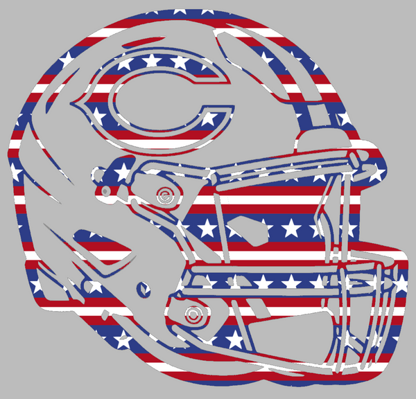 Chicago Bears Football Helmet Stars & Stripes USA American Flag Vinyl Decal PICK SIZE