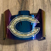Chicago Bears Full Size Football Helmet Visor Shield Blue Chrome Mirror w/ Clips - PICK LOGO COLOR