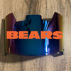 Chicago Bears Full Size Football Helmet Visor Shield Blue Chrome Mirror w/ Clips - PICK LOGO COLOR