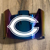 Chicago Bears Full Size Football Helmet Visor Shield Blue Chrome Mirror w/ Clips - PICK LOGO COLOR