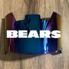 Chicago Bears Full Size Football Helmet Visor Shield Blue Chrome Mirror w/ Clips - PICK LOGO COLOR