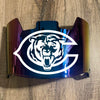 Chicago Bears Full Size Football Helmet Visor Shield Blue Chrome Mirror w/ Clips - PICK LOGO COLOR