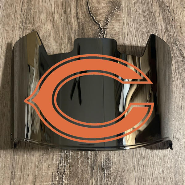 Chicago Bears Full Size Football Helmet Visor Shield Silver Chrome Mirror w/ Clips - PICK LOGO COLOR