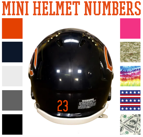 Chicago Bears Jersey Style Vinyl Number Decal Sheet Set of 50 #0-9 - Pick Color & Size