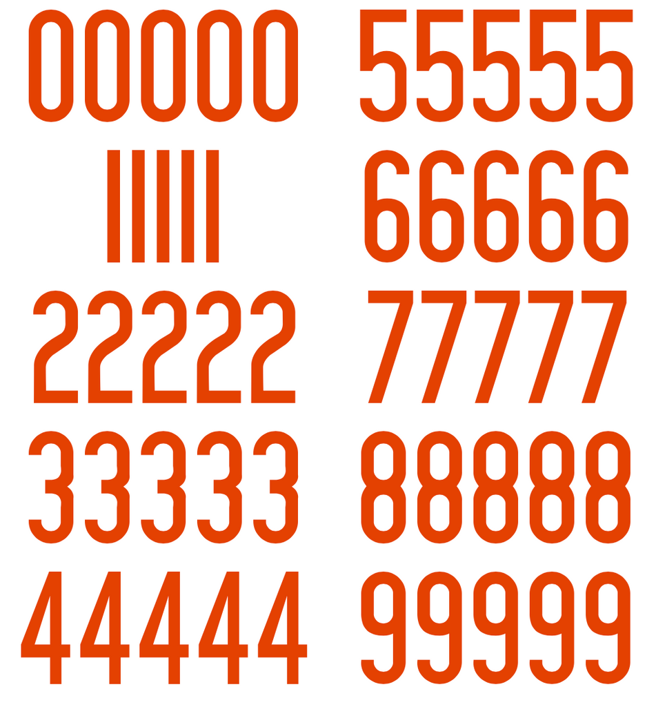 Chicago Bears Jersey Style Vinyl Number Decal Sheet Set of 50 #0-9 - Pick Color & Size