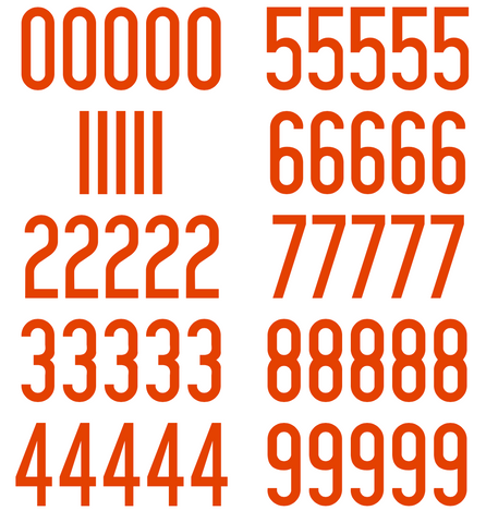 Chicago Bears Jersey Style Vinyl Number Decal Sheet Set of 50 #0-9 - Pick Color & Size