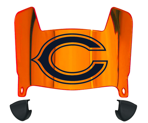 Chicago Bears Mini Football Helmet Visor Shield w/ Clips - PICK VISOR & LOGO COLOR