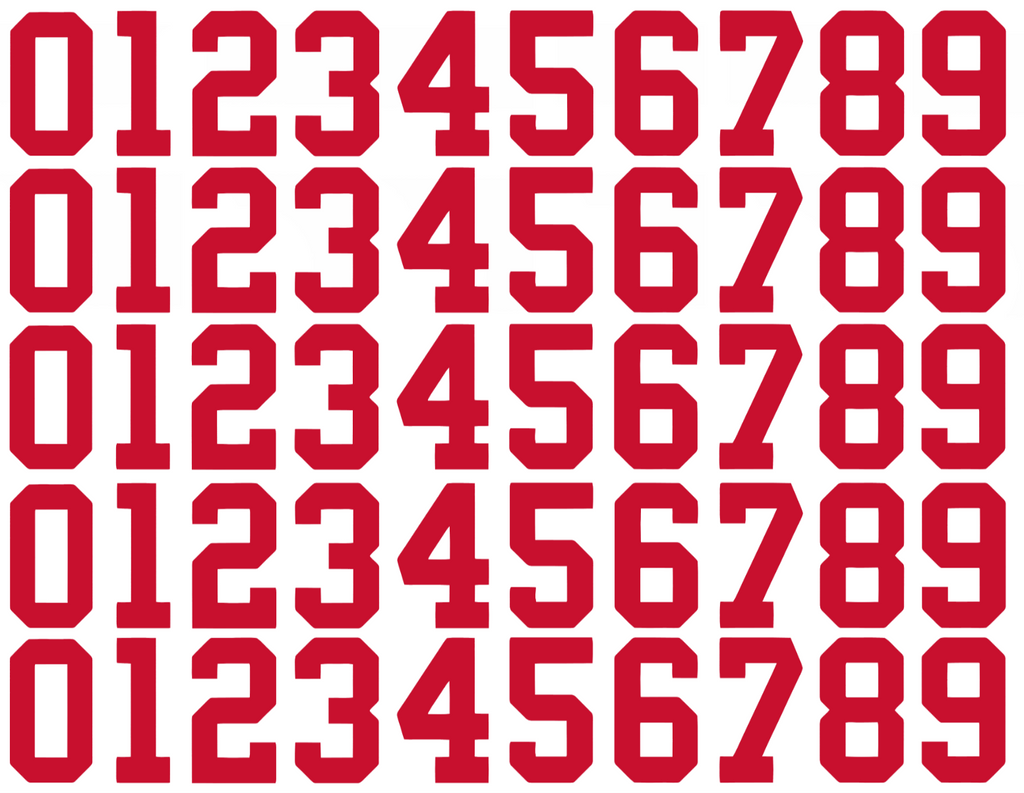 Chicago Blackhawks Helmet Jersey Style Vinyl Number Decal Sheet Set of 50 #0-9 - Pick Color & Size