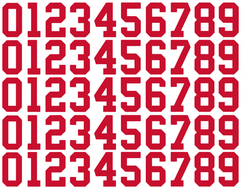 Chicago Blackhawks Helmet Jersey Style Vinyl Number Decal Sheet Set of 50 #0-9 - Pick Color & Size