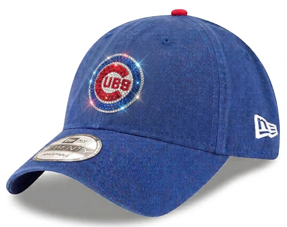Chicago Cubs Swarovski Crystal Bling Womens New Era Adjustable Hat