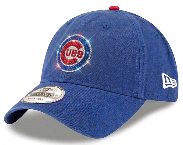 Chicago Cubs Swarovski Crystal Bling Womens New Era Adjustable Hat
