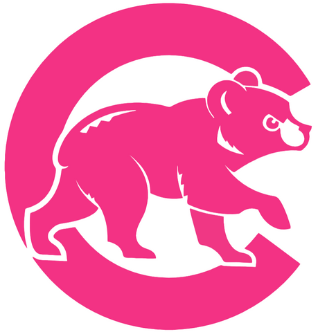 Chicago Cubs Hot Pink Alternate Walking Bear Logo Premium DieCut Vinyl Decal PICK SIZE