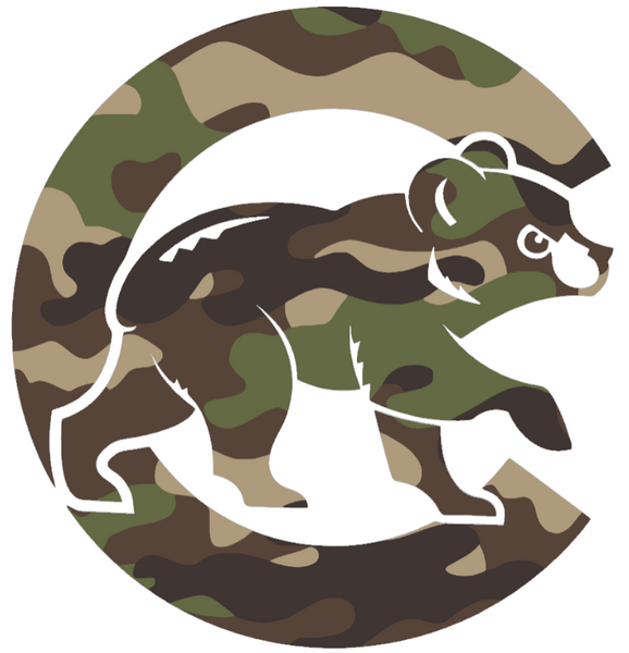 Chicago Cubs Woodland Camo Camouflage Alternate Logo Premium DieCut Vinyl Decal PICK SIZE