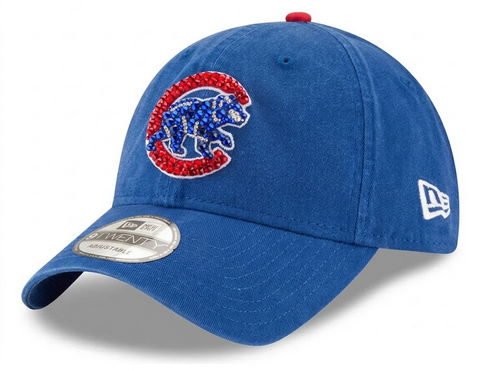 Chicago Cubs Swarovski Crystal Bling Womens New Era Adjustable Hat