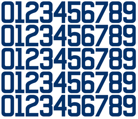 Chicago Cubs Baseball Helmet Jersey Style Vinyl Number Decal Sheet Set of 50 #0-9 - Pick Color & Size