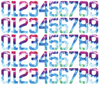 Chicago Cubs Baseball Helmet Jersey Style Vinyl Number Decal Sheet Set of 50 #0-9 - Pick Color & Size