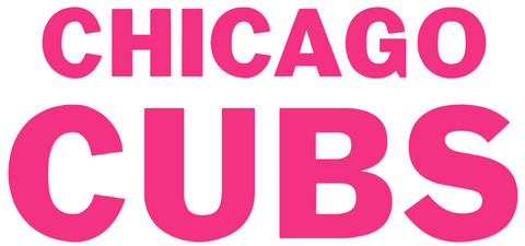 Chicago Cubs HOT PINK Team Name Logo Premium DieCut Vinyl Decal PICK SIZE