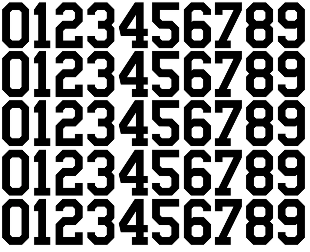 Chicago White Sox Baseball Helmet Jersey Style Vinyl Number Decal Sheet Set of 50 #0-9 - Pick Color & Size