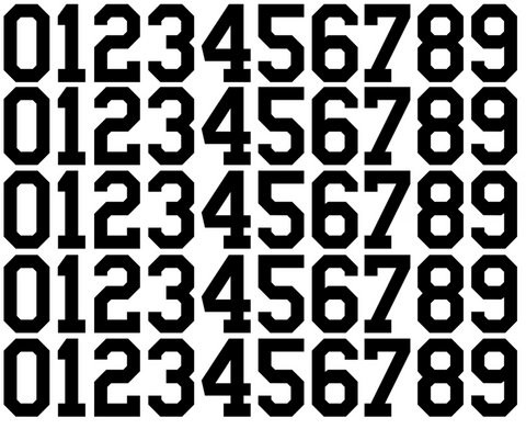 Chicago White Sox Baseball Helmet Jersey Style Vinyl Number Decal Sheet Set of 50 #0-9 - Pick Color & Size