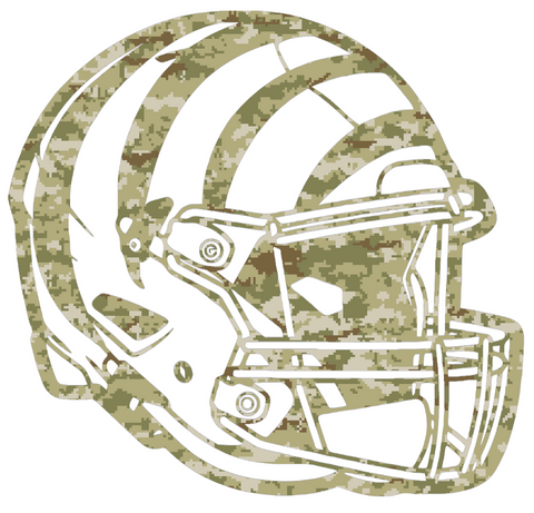 Cincinnati Bengals Football Helmet Salute to Service Camouflage Camo Vinyl Decal PICK SIZE