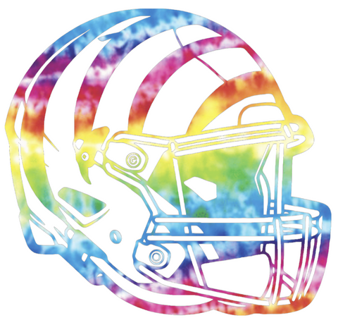 Cincinnati Bengals Crucial Catch Cancer Football Helmet Tie Dye Vinyl Decal PICK SIZE