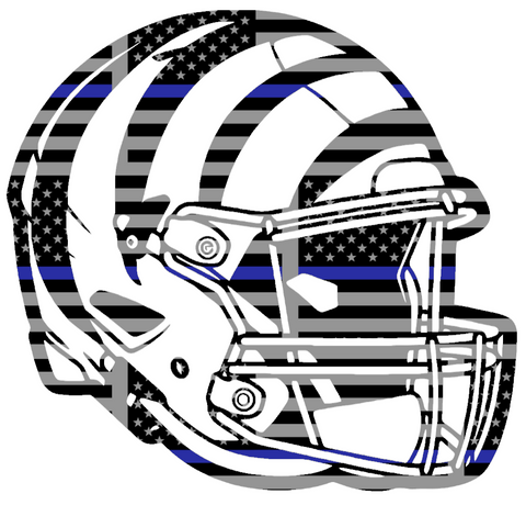Cincinnati Bengals Football Helmet Thin Blue Line American Flag Premium DieCut Vinyl Decal PICK SIZE