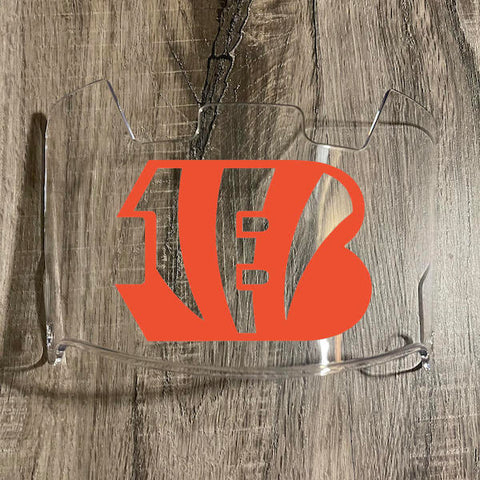 Cincinnati Bengals Full Size Football Helmet Visor Shield Clear w/ Clips - PICK LOGO COLOR