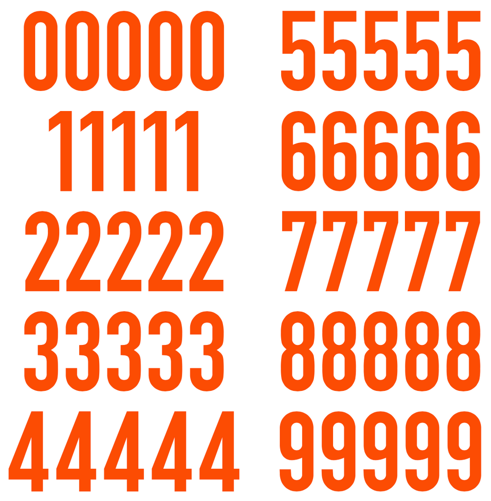 Cincinnati Bengals Jersey Style Vinyl Number Decal Sheet Set of 50 #0-9 - Pick Color & Size