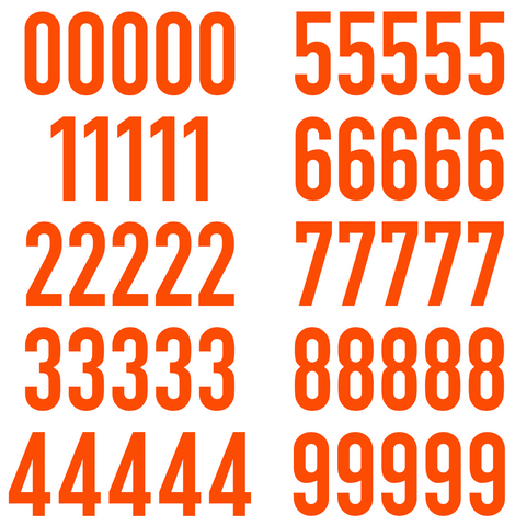 Cincinnati Bengals Jersey Style Vinyl Number Decal Sheet Set of 50 #0-9 - Pick Color & Size