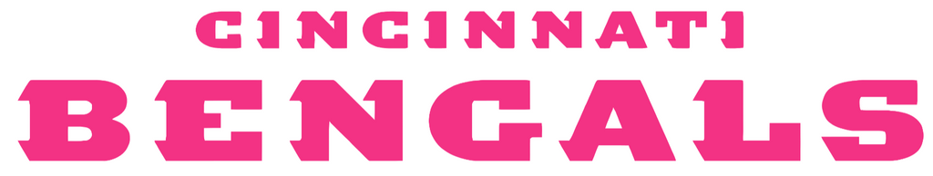 Cincinnati Bengals HOT PINK Team Name Logo Premium DieCut Vinyl Decal PICK SIZE