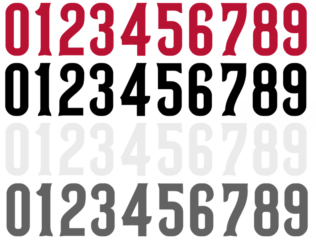 Cincinnati Reds Baseball Helmet Jersey Style Vinyl Number Decal Sheet Set of 50 #0-9 - Pick Color & Size