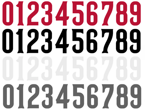 Cincinnati Reds Baseball Helmet Jersey Style Vinyl Number Decal Sheet Set of 50 #0-9 - Pick Color & Size