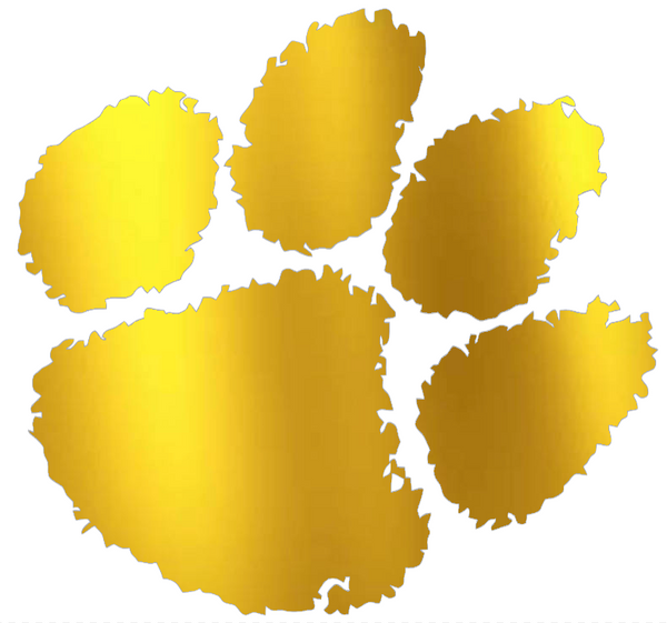 Clemson Tigers GOLD CHROME MIRROR Team Logo Premium DieCut Vinyl Decal PICK SIZE