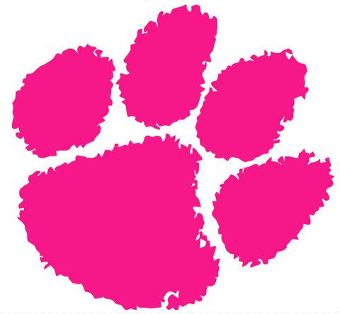 Clemson Tigers Hot Pink Team Logo Premium DieCut Vinyl Decal PICK SIZE