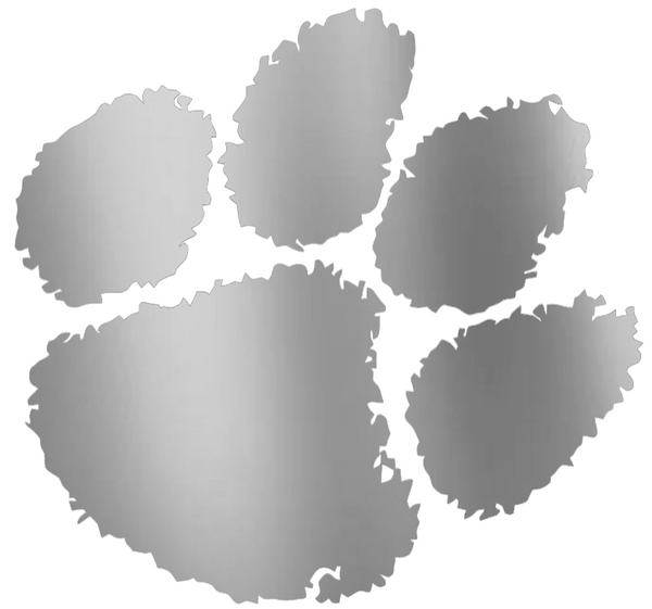 Clemson Tigers SILVER CHROME MIRROR Team Logo Premium DieCut Vinyl Decal PICK SIZE