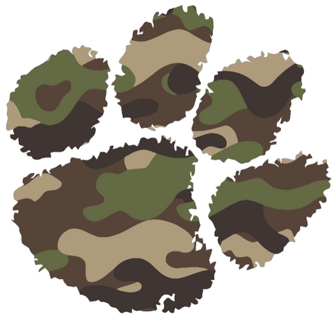Clemson Tigers Woodland Camo Camouflage Team Logo Premium DieCut Vinyl Decal PICK SIZE