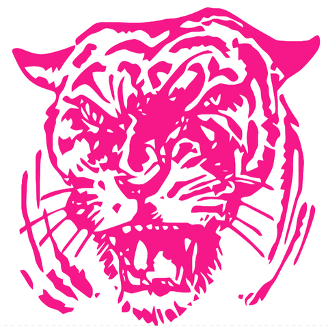 Clemson Tigers Hot Pink Retro Throwback Logo Premium DieCut Vinyl Decal PICK SIZE