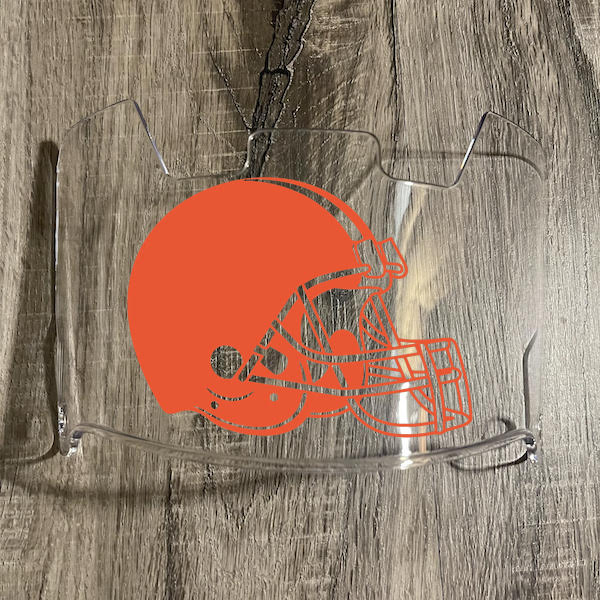 Cleveland Browns Full Size Football Helmet Visor Shield Clear w/ Clips - PICK LOGO COLOR