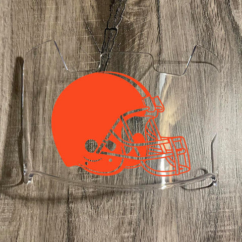 Cleveland Browns Full Size Football Helmet Visor Shield Clear w/ Clips - PICK LOGO COLOR