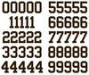 Cleveland Browns Jersey Style Vinyl Number Decal Sheet Set of 50 #0-9 - Pick Color & Size
