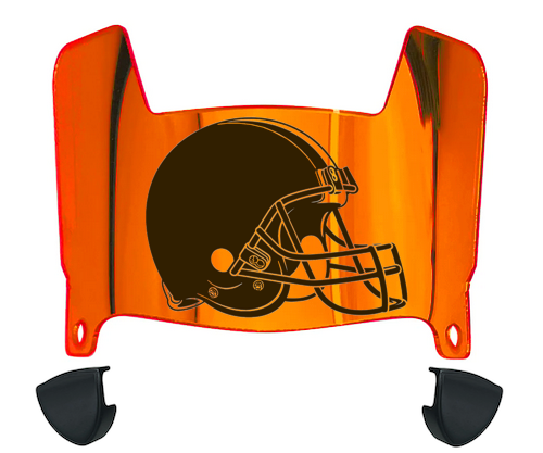 Cleveland Browns Mini Football Helmet Visor Shield w/ Clips - PICK VISOR & LOGO COLOR