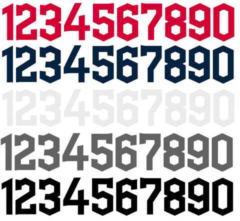 Cleveland Guardians Baseball Helmet Jersey Style Vinyl Number Decal Sheet Set of 50 #0-9 - Pick Color & Size