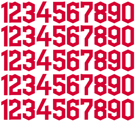 Cleveland Guardians Baseball Helmet Jersey Style Vinyl Number Decal Sheet Set of 50 #0-9 - Pick Color & Size